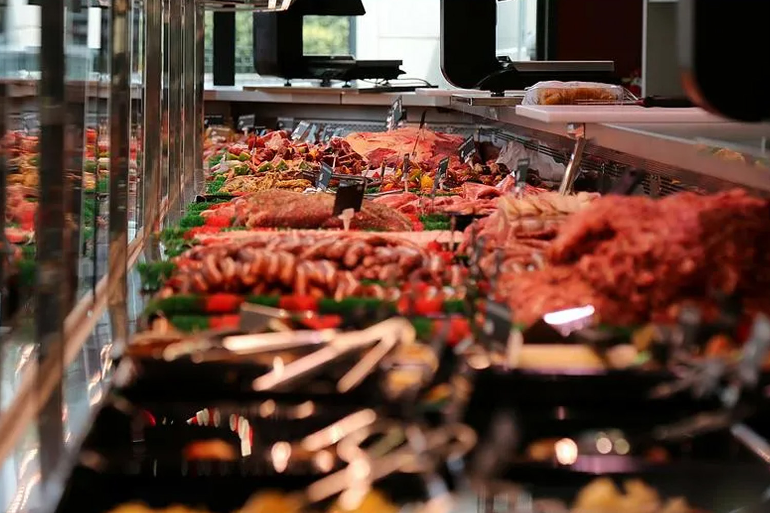 comptoir vitrine boucherie de la Teste